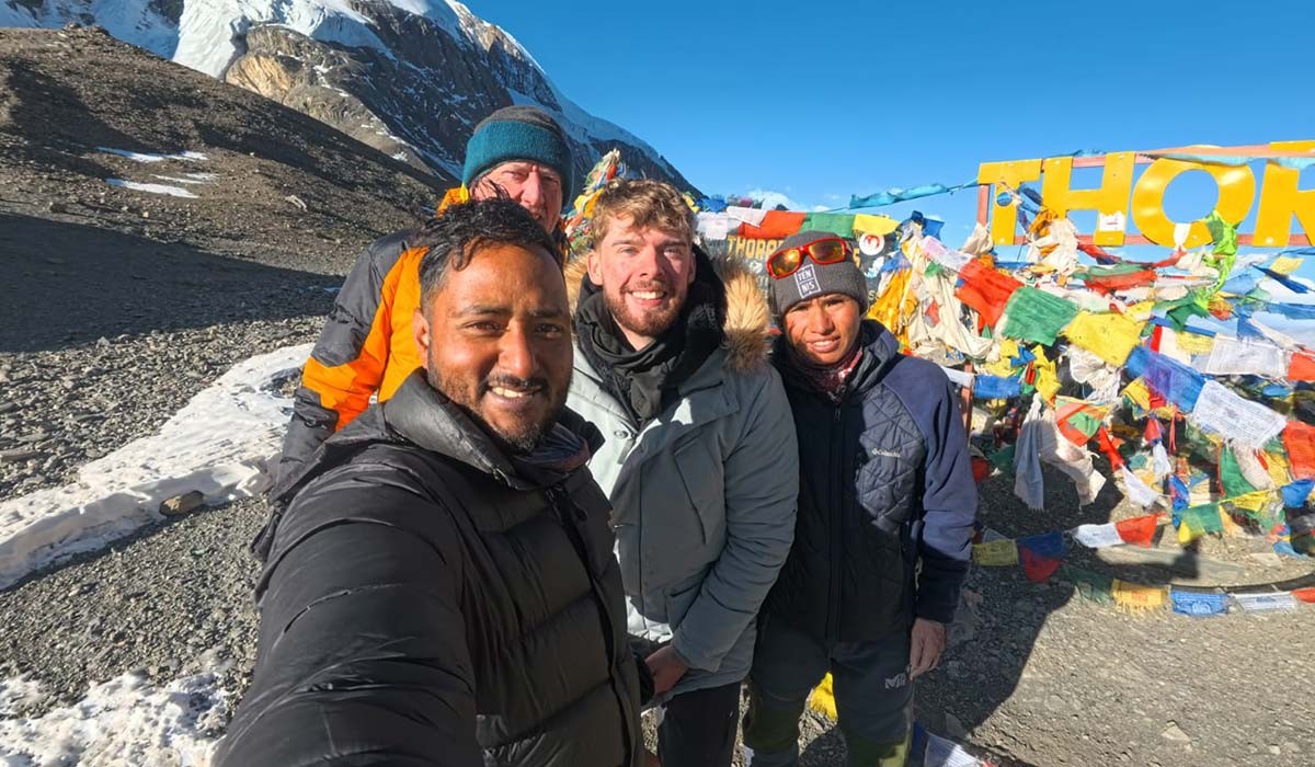 thorong la pass during annapurna circuit 